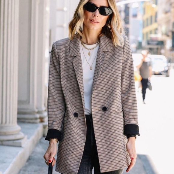 Anine Bing Jackets & Blazers - New Anine Bing Madeline Blazer Plaid Houndstooth New Without Tags Size L…